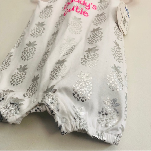 White onsie with Shimmering Pineapple 3-6 months - Picture 4 of 7